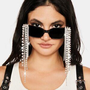 " I SEE YAH LURKIN "  !!!Crystal Cascade Rectangular Sunglasses ( BRAND NEW !!)